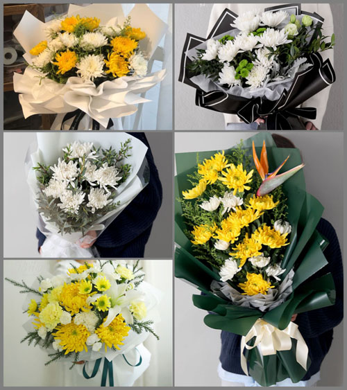 河南郑州新郑市薛店镇菜园马村白事花束代送